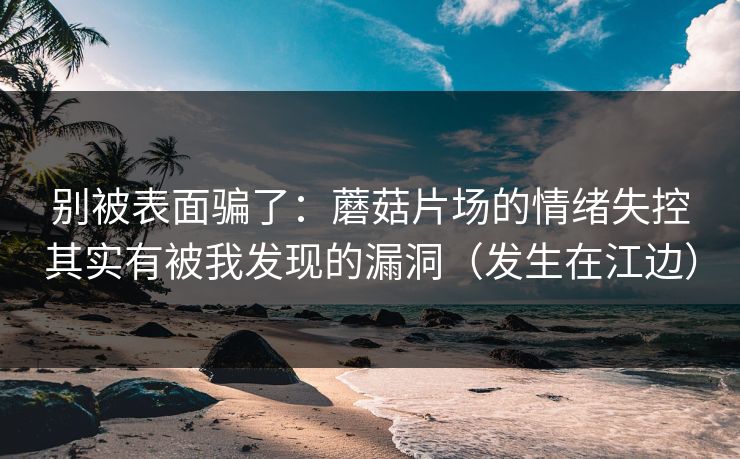 别被表面骗了：蘑菇片场的情绪失控其实有被我发现的漏洞（发生在江边）